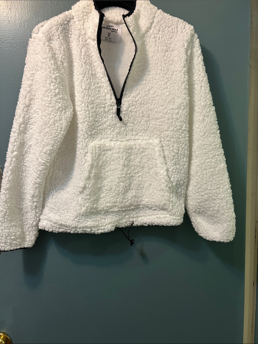 White Sherpa Quarter-Zip Pullover Sweater size SMALL NEW NO TAG